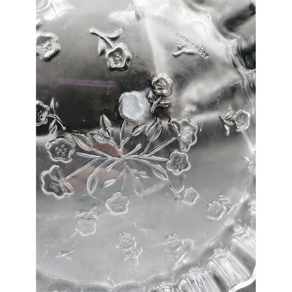 Quiche Pie Plate Anchor Hocking Vintage 10" Glass Dish Pattern Scalloped Edge - Picture 6 of 16